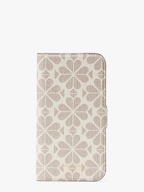 spade flower coated canvas iphone 12/12 pro magnetic wrap folio case