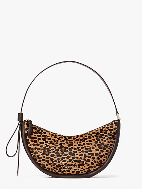 smile leopard calf hair small shoulder bag