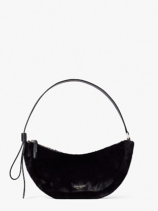 케이트 스페이드 숄더백 Kate Spade smile faux-fur small shoulder bag,BLACK