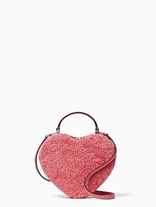 love shack faux fur heart purse