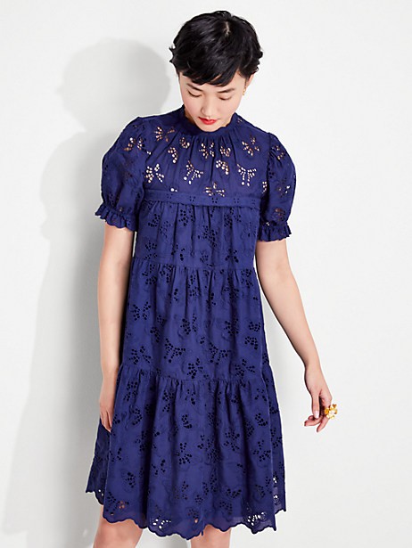 Butterfly Eyelet Tiered Dress