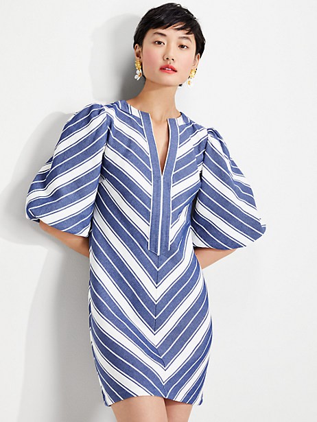 stripe double cloth dress