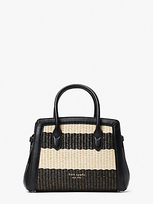 knott striped straw mini satchel