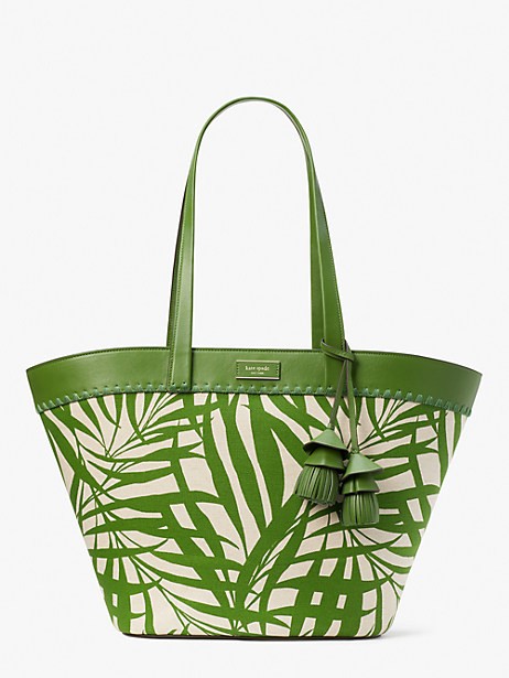 the pier palm fronds canvas medium tote