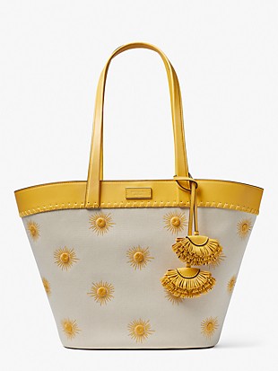 the pier embroidered canvas medium tote