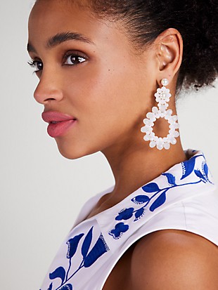 marguerite beaded earrings