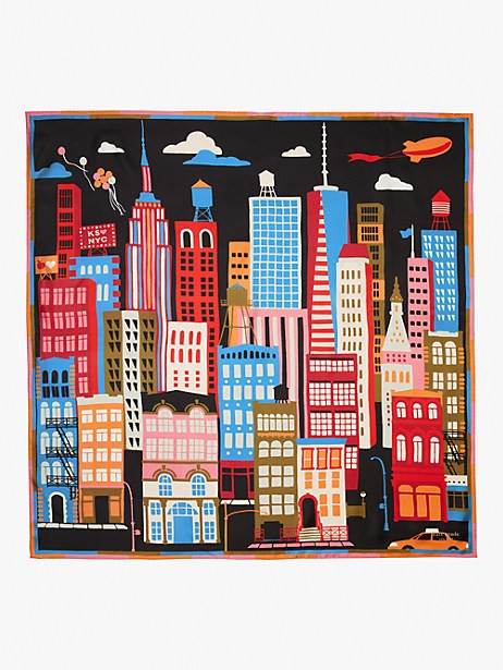 city that never sleeps silk square scarf