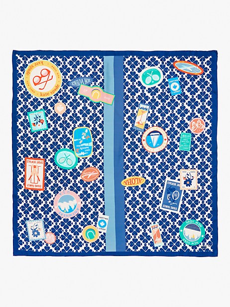 travel stickers silk square scarf