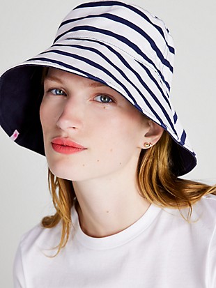 Breton Stripe Reversible Long-Brim Bucket Hat