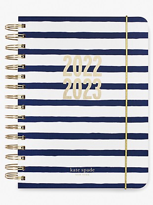 Navy Painted Stripe 17-Month Large Planner