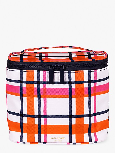 spring plaid lunch tote