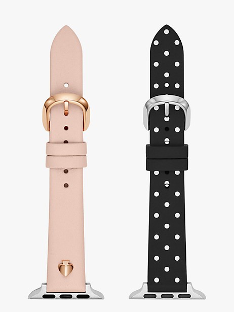 blush & black dot leather 38/40mm band set for apple watch®