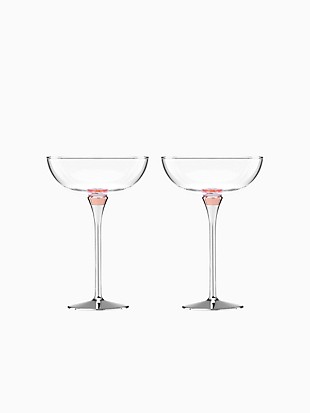 rosy glow champagne saucer pair