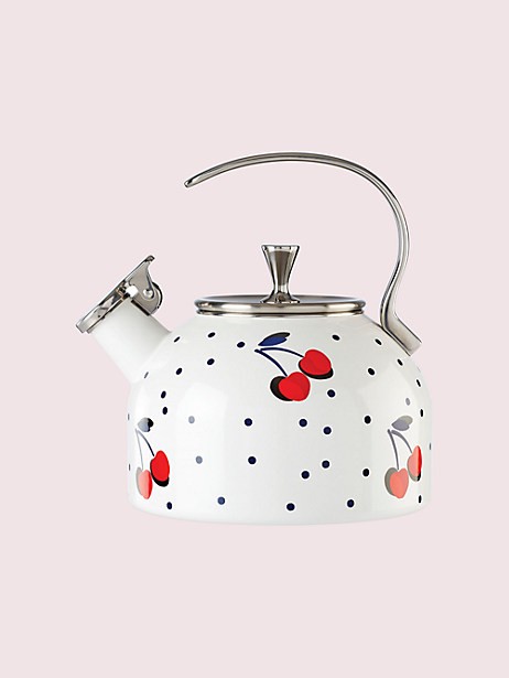 vintage cherry dot tea kettle