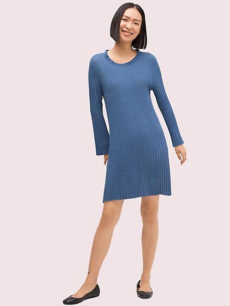pointelle sweater dress