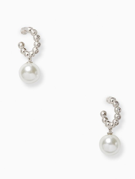 modern pearls drop huggies