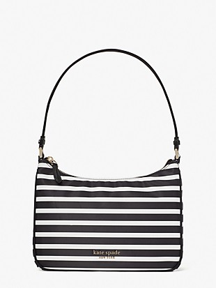 케이트 스페이드 숄더백 Kate Spade the little better sam stripe small shoulder bag,BLACK/CLOTTED CREAM