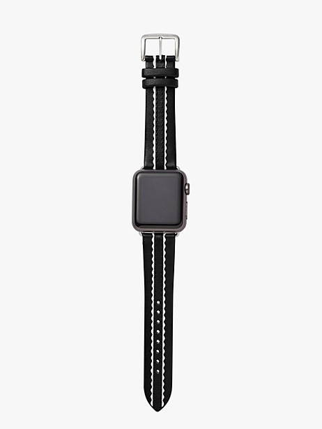 Black Scallop Leather 38/40mm Band For Apple Watch®