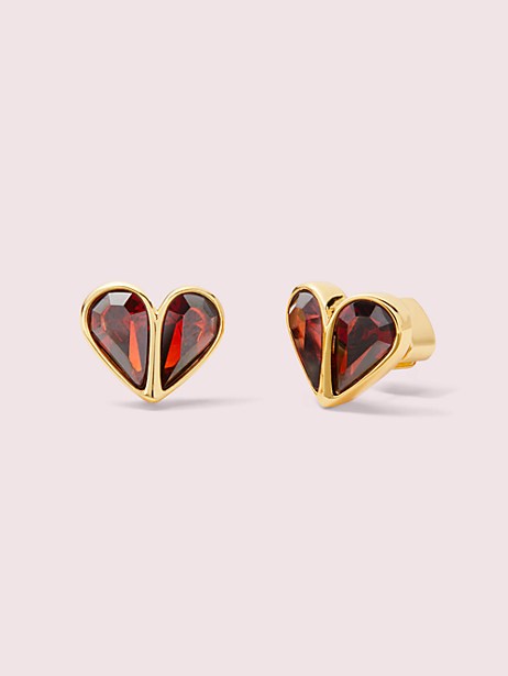 Rock Solid Stone Small Heart Studs